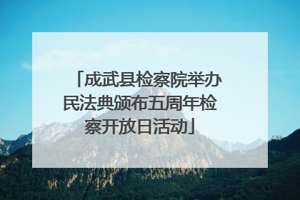 成武县检察院举办民法典颁布五周年检察开放日活动