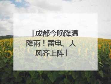 成都今晚降温降雨！雷电、大风齐上阵