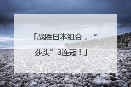 战胜日本组合，“莎头”3连冠！