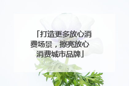 打造更多放心消费场景，擦亮放心消费城市品牌