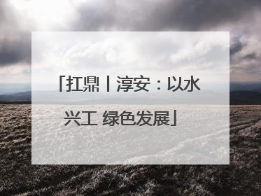 扛鼎丨淳安：以水兴工 绿色发展