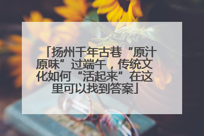 扬州千年古巷“原汁原味”过端午，传统文化如何“活起来”在这里可以找到答案