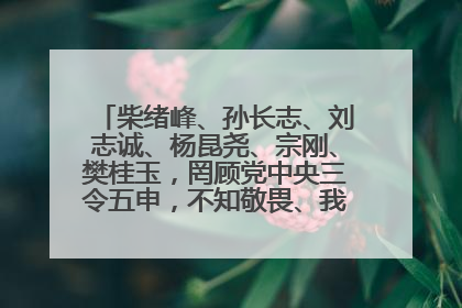 柴绪峰、孙长志、刘志诚、杨昆尧、宗刚、樊桂玉，罔顾党中央三令五申，不知敬畏、我行我素、肆意妄为！