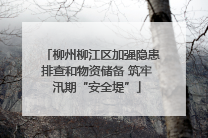 柳州柳江区加强隐患排查和物资储备 筑牢汛期“安全堤”