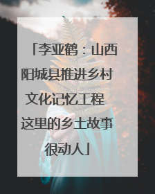 李亚鹤：山西阳城县推进乡村文化记忆工程 这里的乡土故事很动人