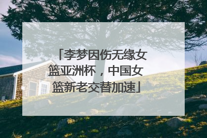 李梦因伤无缘女篮亚洲杯，中国女篮新老交替加速
