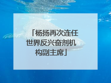 杨扬再次连任世界反兴奋剂机构副主席