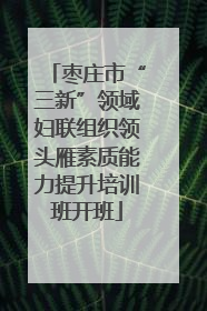 枣庄市“三新”领域妇联组织领头雁素质能力提升培训班开班