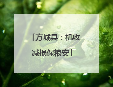 方城县：机收减损保粮安