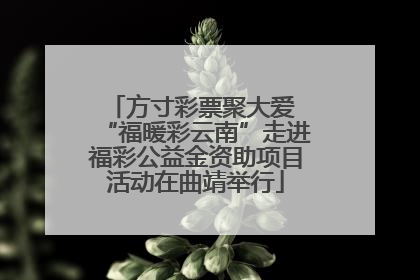 方寸彩票聚大爱 “福暖彩云南”走进福彩公益金资助项目活动在曲靖举行