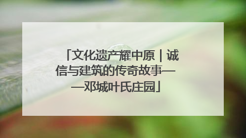 文化遗产耀中原｜诚信与建筑的传奇故事——邓城叶氏庄园