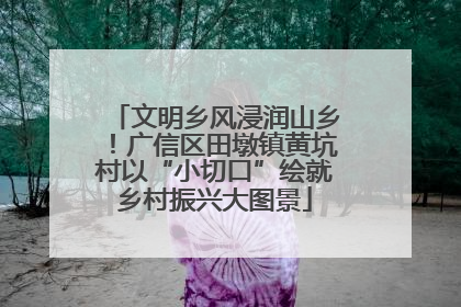 文明乡风浸润山乡！广信区田墩镇黄坑村以“小切口”绘就乡村振兴大图景