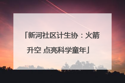 新河社区计生协：火箭升空 点亮科学童年
