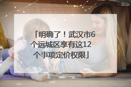 明确了！武汉市6个远城区享有这12个事项定价权限