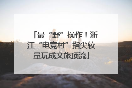 最“野”操作！浙江“电竞村”指尖较量玩成文旅顶流