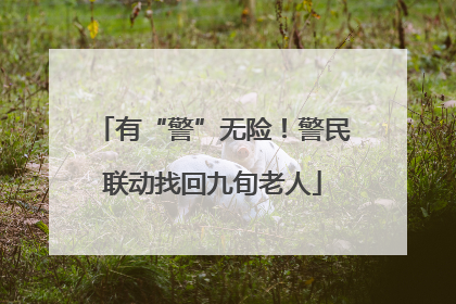 有“警”无险！警民联动找回九旬老人