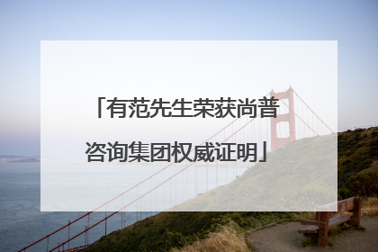 有范先生荣获尚普咨询集团权威证明