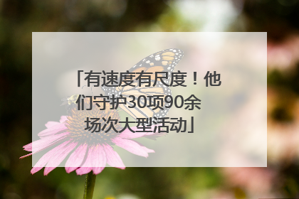 有速度有尺度！他们守护30项90余场次大型活动