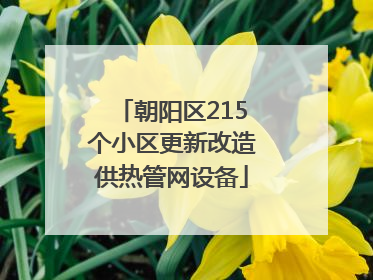 朝阳区215个小区更新改造供热管网设备