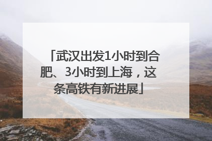 武汉出发1小时到合肥、3小时到上海，这条高铁有新进展