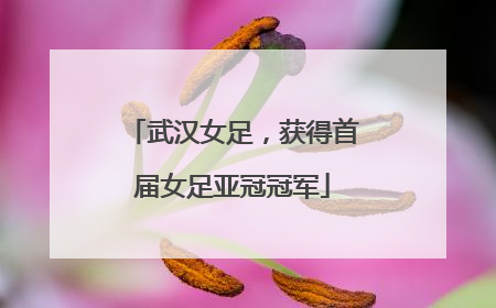 武汉女足，获得首届女足亚冠冠军