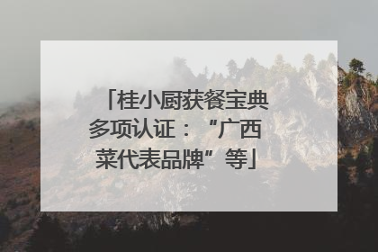 桂小厨获餐宝典多项认证：“广西菜代表品牌”等