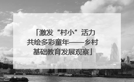 激发“村小”活力 共绘多彩童年——乡村基础教育发展观察
