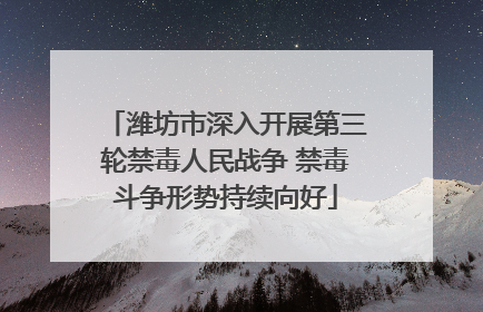 潍坊市深入开展第三轮禁毒人民战争 禁毒斗争形势持续向好
