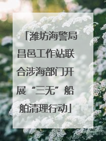 潍坊海警局昌邑工作站联合涉海部门开展“三无”船舶清理行动