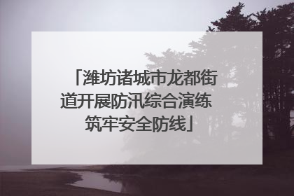 潍坊诸城市龙都街道开展防汛综合演练 筑牢安全防线