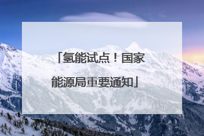 氢能试点！国家能源局重要通知