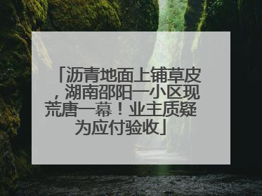 沥青地面上铺草皮，湖南邵阳一小区现荒唐一幕！业主质疑为应付验收