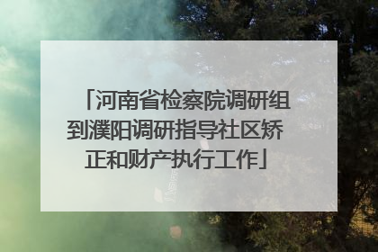 河南省检察院调研组到濮阳调研指导社区矫正和财产执行工作