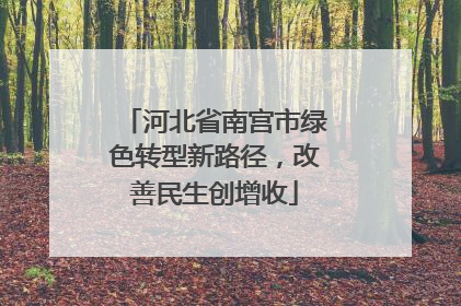 河北省南宫市绿色转型新路径，改善民生创增收