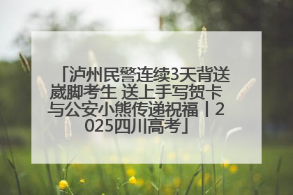 泸州民警连续3天背送崴脚考生 送上手写贺卡与公安小熊传递祝福丨2025四川高考
