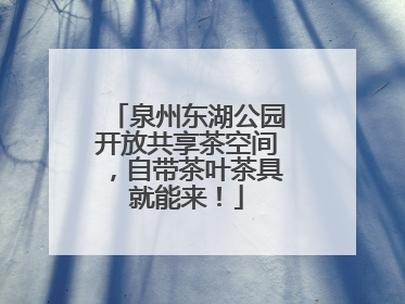 泉州东湖公园开放共享茶空间，自带茶叶茶具就能来！