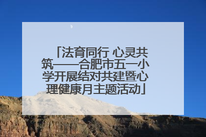 法育同行 心灵共筑——合肥市五一小学开展结对共建暨心理健康月主题活动