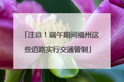 注意！端午期间福州这些道路实行交通管制