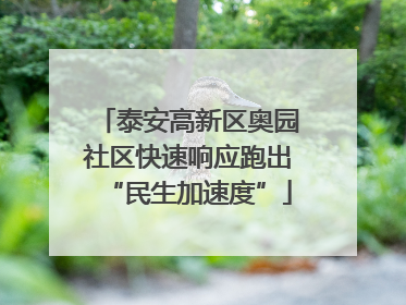 泰安高新区奥园社区快速响应跑出“民生加速度”