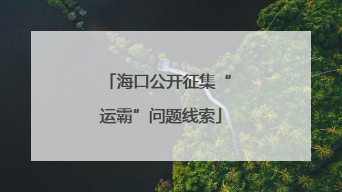 海口公开征集“运霸”问题线索