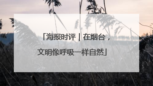 海报时评｜在烟台，文明像呼吸一样自然