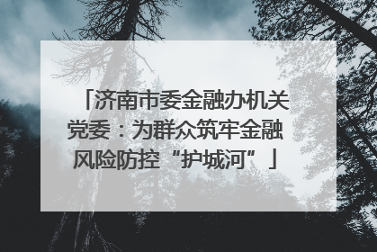 济南市委金融办机关党委：为群众筑牢金融风险防控“护城河”