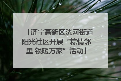 济宁高新区洸河街道阳光社区开展“粽情邻里 银暖万家”活动