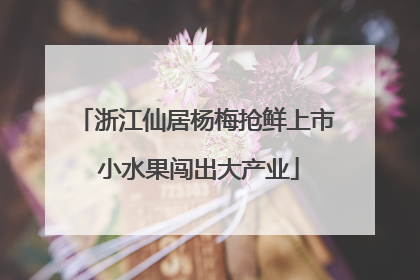 浙江仙居杨梅抢鲜上市 小水果闯出大产业