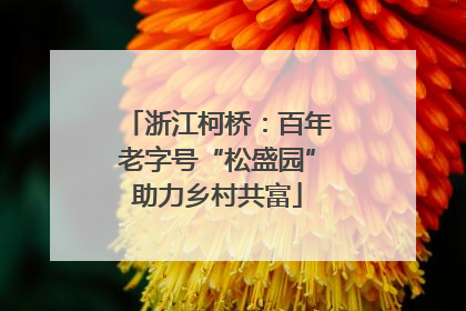 浙江柯桥：百年老字号“松盛园”助力乡村共富