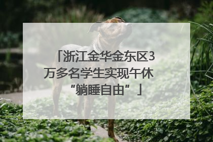 浙江金华金东区3万多名学生实现午休“躺睡自由”