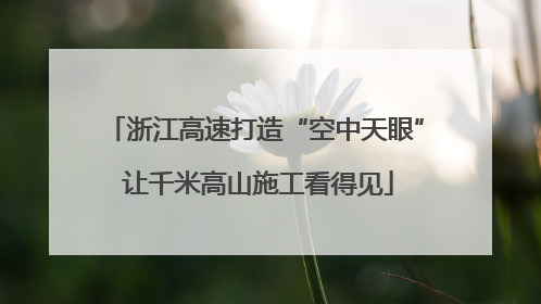 浙江高速打造“空中天眼” 让千米高山施工看得见