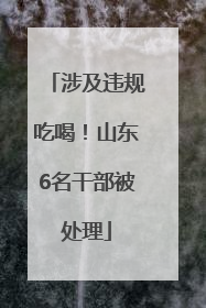 涉及违规吃喝！山东6名干部被处理