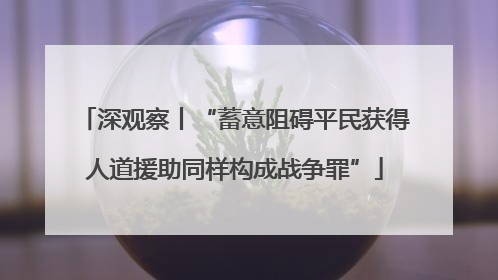 深观察丨“蓄意阻碍平民获得人道援助同样构成战争罪”