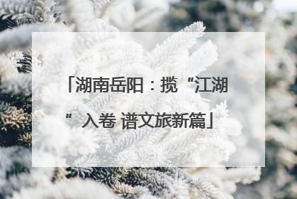 湖南岳阳：揽“江湖”入卷 谱文旅新篇